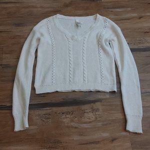White knit sweater
